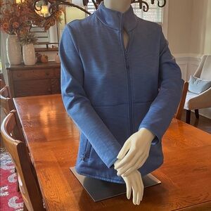 Talbots marbled Blue Fleece light weight Jacket . Lined